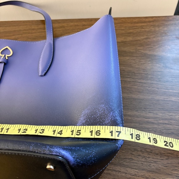 Kate Spade Adel Large Tote Bag | Ombré Purple & Black Leather | *Flaw on Back* - Picture 5 of 9